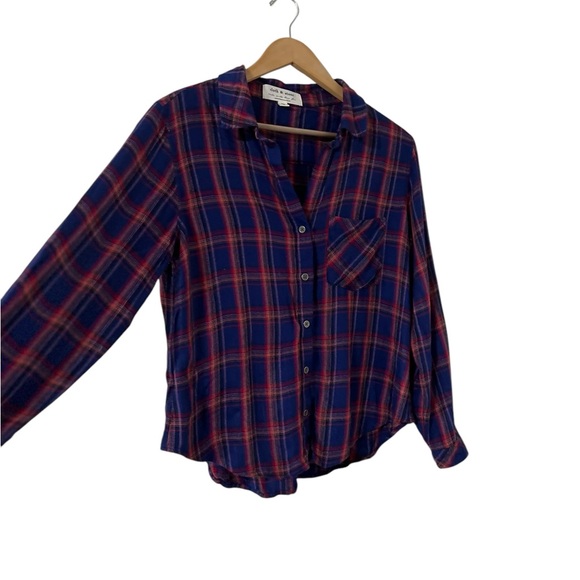 ANTHROPOLOGIE Cloth & Stone Shoshanne Button Down Flannel Shirt Top - Picture 2 of 5